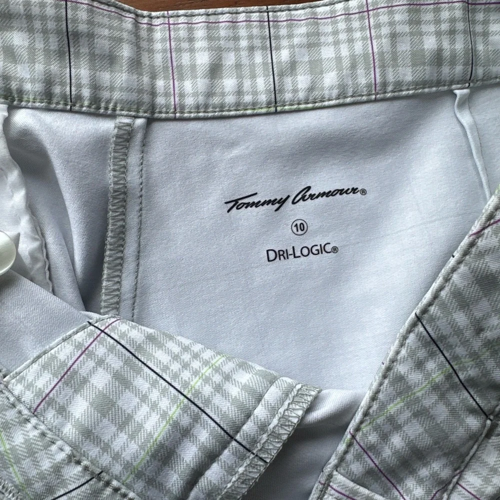 Tommy Armour Plaid Golf Shorts Sz 10 Dri-Logic Stretch NWOT No Flaws